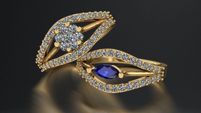 3d anillos de la joyería los anillo moda oro plata diamantes 3d print model - Mito3D