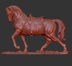 3d correndo cavalo escultura estátua animal decorativo arte esculturas 3d print model - Mito3D