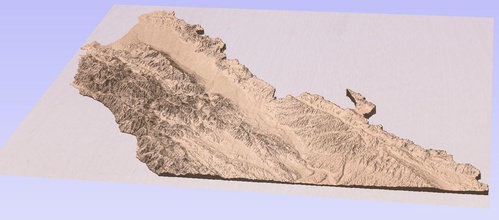 3d satellit terrain modell of monterey bezirk kalifornien wein weingut hobby diy 3d print model - Mito3D