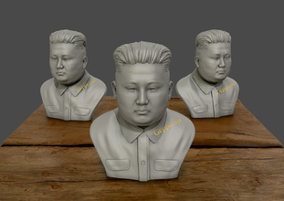 3d heykel kim jong un yazıcı modeli sanat BM heykeller büstü Kore diktatör politition insan insanlar baş 3d print model - Mito3D