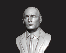 vladimir putin 3d busto escultura estatua arte esculturas 3d print model - Mito3D