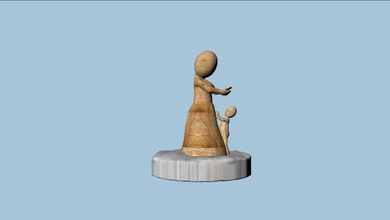 3d sculpture art printable mom baby device deprive sculptures 3d print model - Mito3D