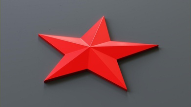 3d star minimalist art geometric deco realistic print blender cycles design small red toy games toys 3d print model - Mito3D