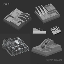 3d stl altitude death star tiles vehicle stand slots deathstar trenchrun starwars x wing y tie tiefighter luke skywalker vader a xwing b ywing rebellion empire walls hobby diy 3d print model - Mito3D