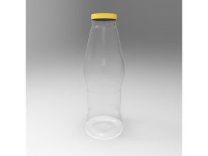 3d stl bottle clear cap glass houseware beverage house kitchen dining 3d print model - Mito3D