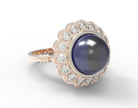 3d stl digital noivado Casamento anel joalheria platina luxo ouro prata imprimível brilhante diamante moda beleza safira rubi diamantado precioso gema 3d print model - Mito3D