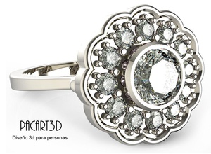 3d stl digital de compromiso anillo bodas la joyería imprimible diamante engagem los anillos 3d print model - Mito3D