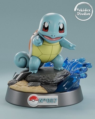 3d stl dosya squirtle pokemon pikachu quirtle eb hobby diy 3D print model - Mito3D