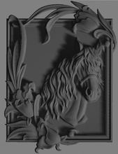 3d stl modello cnc cavalli viso in telaio arte illustrazione carta design matematico 3d print model - Mito3D