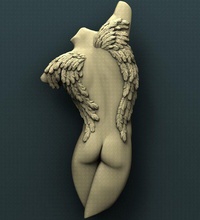 3d stl model cnc router walled angel art carved panno wall decoration other 3d print model - Mito3D
