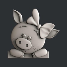 3d stl modèles cnc or imprimante porc animal 3dmodels 3dprinter artcam aspirer vcarve magies fusion art 3d print model - Mito3D