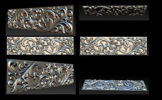 3d stl models cnc router - carved decor ornament classical baroque wood 3dmodel ornamental wooden carving frame cartouche pediment corbel gypsum onlay architectural decoration house furniture 3d print model - Mito3D