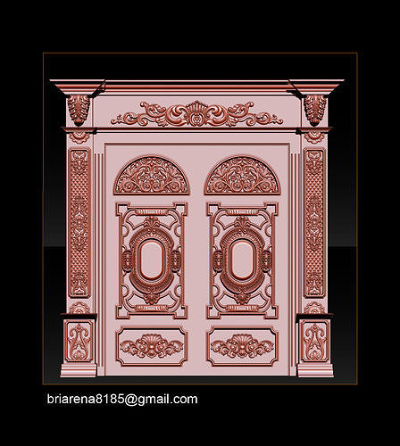 3d stl models cnc router - door print model architecture travel outdoors sculpture museum carved classic decorative relief architectural barocco decor wood house vintage furniture 3D print model - Mito3D