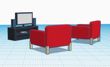 Televisão 3d cadeiras jogos-brinquedos adereços móveis obj brinquedos baixa contagem de polígonos jogos outros 3d print model - Mito3D
