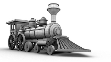 3d trem vapor locomotiva trens vagão carga jogos brinquedos 3d print model - Mito3D