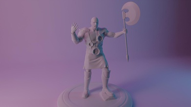 3d warrior showreel man figure sculpture character body diablo axe knight barbarian art sculptures 3d print model - Mito3D