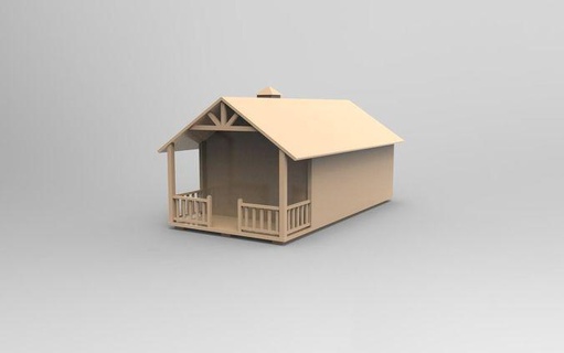3d wodden cabaña imprimible cotage impresión casa decoración 3d print model - Mito3D
