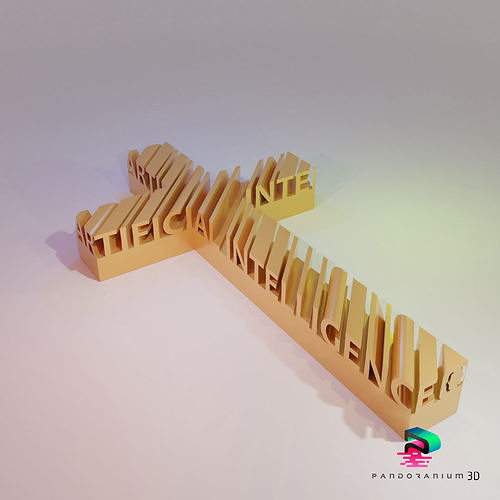 3d palabra forma gracioso cruzar artificial inteligencia Arte señales logos 3D print model - Mito3D