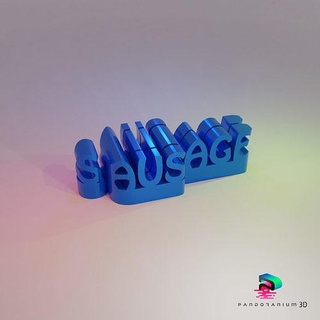 3d parola forma uomo salsiccia arte divertente segni loghi 3d print model - Mito3D
