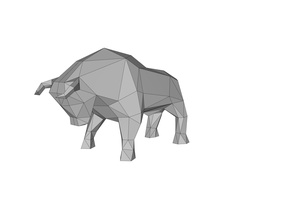3dlowpolybull polygonal bull lowpoly 3d obj stl art sculptures 3d print model - Mito3D
