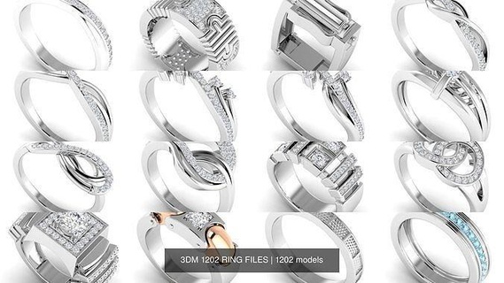 3dm 1202 anillo archivos diamante bandas 3dprint canalla platino compromiso solitario Roca antiguo joyería joya anillos 3d print model - Mito3D