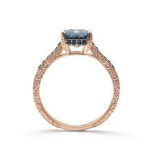 3dm art deco cushion cut diamond engagement ring custom jewelry wedding platinum silver vintage rings 3d print model - Mito3D