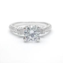 3dm classico tagliare diamante promettere squillare personalizzato gioielleria Fidanzamento nozze platino argento Vintage anelli 3d print model - Mito3D