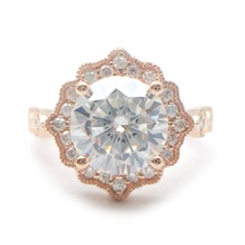 3dm classic sunflower engagement ring women custom jewelry wedding platinum silver diamond vintage rings 3d print model - Mito3D
