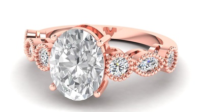 3dm format couper diamant promettre bague douane bijoux engagement mariage platine argent ancien anneaux 3d print model - Mito3D