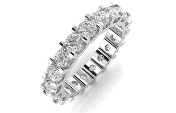 3dm cut eternity wedding band custom jewelry engagement ring platinum silver diamond vintage rings 3d print model - Mito3D