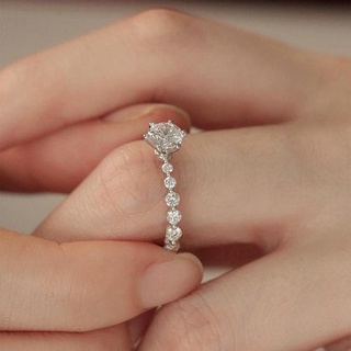 3dm format round stone engagement ring women custom jewelry wedding platinum silver diamond vintage rings 3d print model - Mito3D