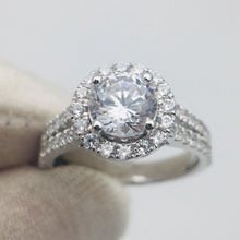 3dm aréola noivado anel Duplo banda Casamento personalizadas joalheria platina prata diamante vintage argolas 3d print model - Mito3D
