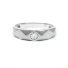 3dm formato masculino casamento banda noivado anel personalizadas joalheria platina prata diamante vintage argolas 3d print model - Mito3D