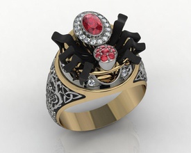 3dm anello ragno gioielli spider tarantola oro gioielliere anelli 3d print model - Mito3D