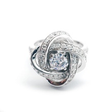 3dm girassol noivado anel personalizadas joalheria Casamento platina prata diamante argolas 3d print model - Mito3D