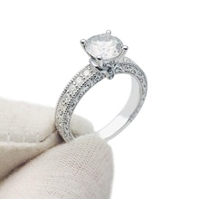 3dm vintage cortar noivado anel personalizadas joalheria Casamento platina prata diamante argolas 3d print model - Mito3D