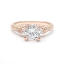 3dm formato vintage diamante nozze squillare personalizzato gioielleria fidanzamento platino argento anelli 3d print model - Mito3D