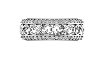 3dm Vintage maschio nozze gruppo musicale personalizzato gioielleria Fidanzamento squillare platino argento diamante anelli 3d print model - Mito3D