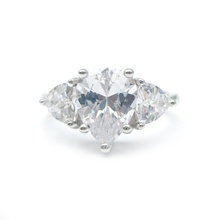 3dm vintage stone statement ring custom jewelry engagement wedding platinum silver diamond rings 3d print model - Mito3D