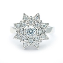 3dm vintage girassol aréola anel mulheres personalizadas joalheria noivado Casamento platina prata diamante argolas 3d print model - Mito3D