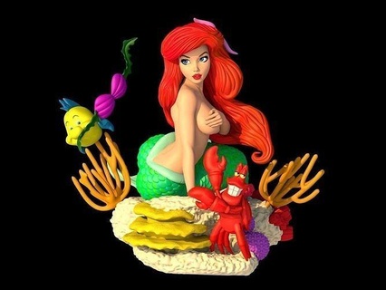 3dprinted ariel souvenir movable tail 3dprint splitkeyedtail flexibletail poseabletail movabletail articulatedtail collectible miniature replica thelittlemermaid disney fantasy underthesea princess mermaid fanart 3dprinting games toys 3d print model - Mito3D