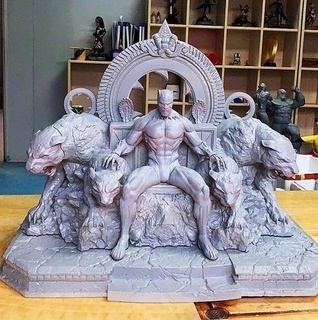 3dprinted black panther throne 3dprinting blackpanther marvel cfd wakanda collectibles precisionengineering productdesign art fanfavorite sleekdesign 3dprinted musthave black panther games toys games toys  3d print model - Mito3D