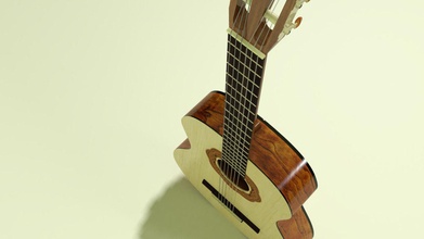 3ds clássico violão instrumento música pára choque arte 3d print model - Mito3D