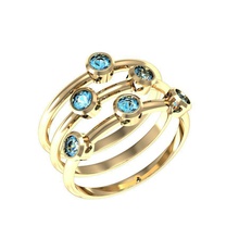 3in1 la mode des anneaux bijoux imprimable exclusif or de l'anneau mariage gem rhiho cad cnc femme joyau bague en diamant d'argent les 3d print model - Mito3D