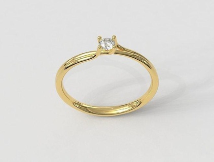 3mm solitaire ring rings engagement gold jewelry jewel diamond jewellery wedding printable anel pauloranieri classic gemstone design 3d print model - Mito3D