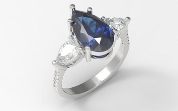 3stones jewelry ring fashion jewel wedding rings 3d print model - Mito3D