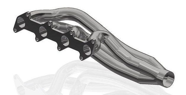4-1 exhaust header manifold steel mufller vehicle car chrome hobby diy automotive 3d print model - Mito3D