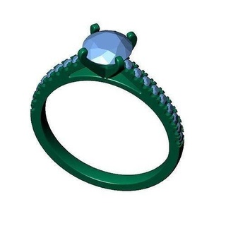 4 prong Dom Ring Femalering klassischer STL Datei Goldring Diamant Schmuck Ringe 3d print model - Mito3D