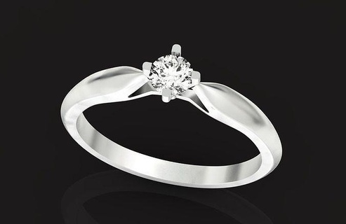 4 prong Engagement Ring Diamant 696 Zinke Gold Silber Design Juwel Solitär Stein Hochzeit Original klassisch Abend stilvoll modisch elegant anmutig Schnitt Schmuck Ringe 3d print model - Mito3D
