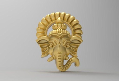4 sizes Ganesha visage pendentif bijoux art Dieu mode beauté statue pendentifs 3d print model - Mito3D